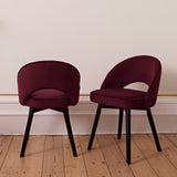 Marilyn Dining Chair - Set of 2 - Burgundy Red - Black Oak Legs - Laura James
