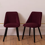 Freya Burgundy Red Dining Chair - Set of 2 - Black Oak Legs - Laura James