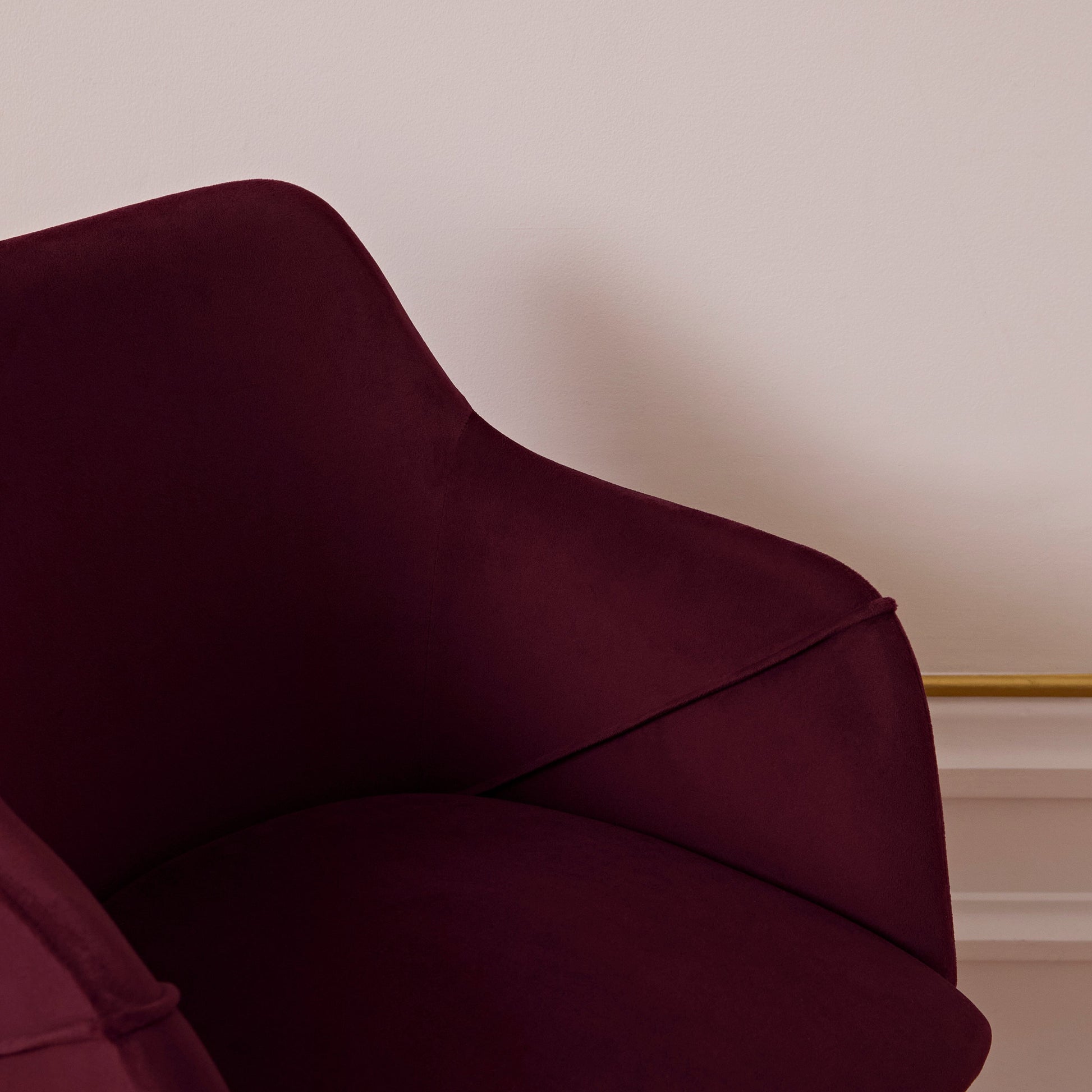 Freya Burgundy Red Armchair - Set of 2 - Black Oak Legs - Laura James