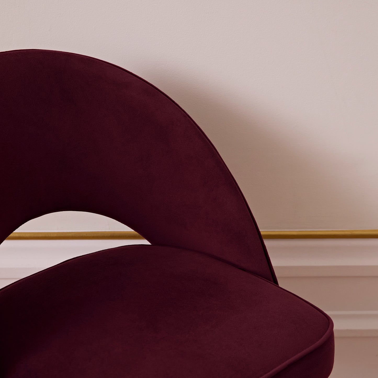 Marilyn Dining Chair - Set of 2 - Burgundy Red - Black Oak Legs - Laura James