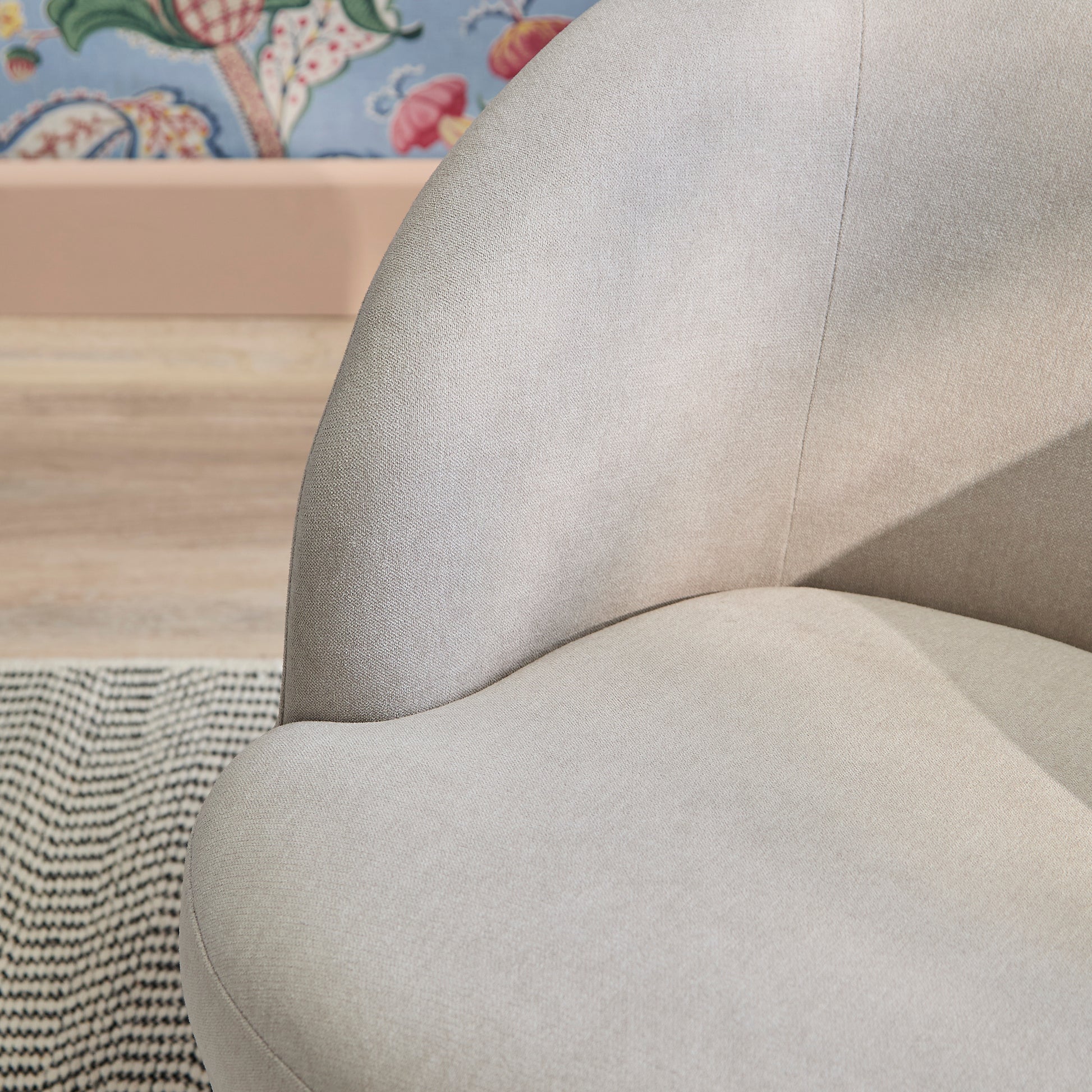 Sawyer 68cm Swivel Armchair - Soft Beige - Laura James