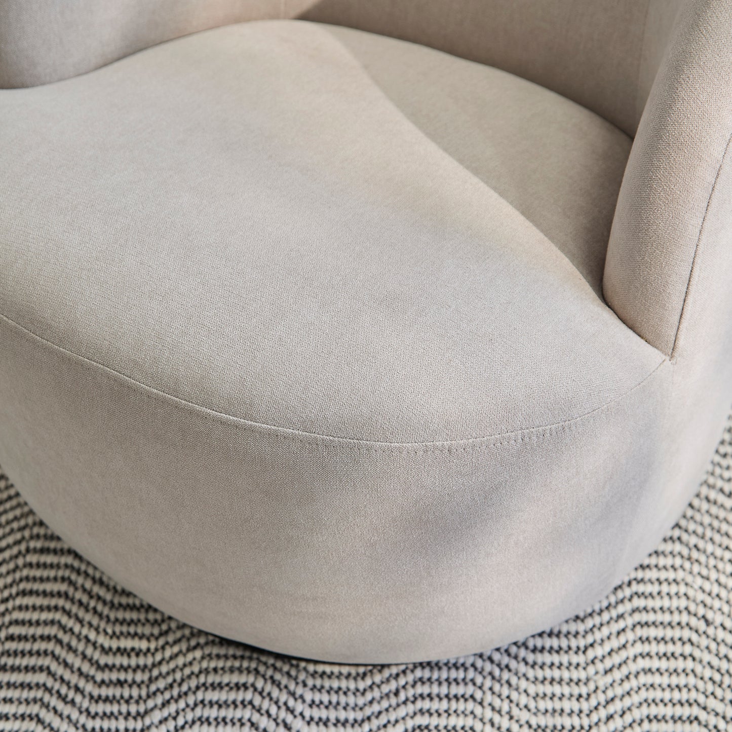 Sawyer 68cm Swivel Armchair - Soft Beige - Laura James