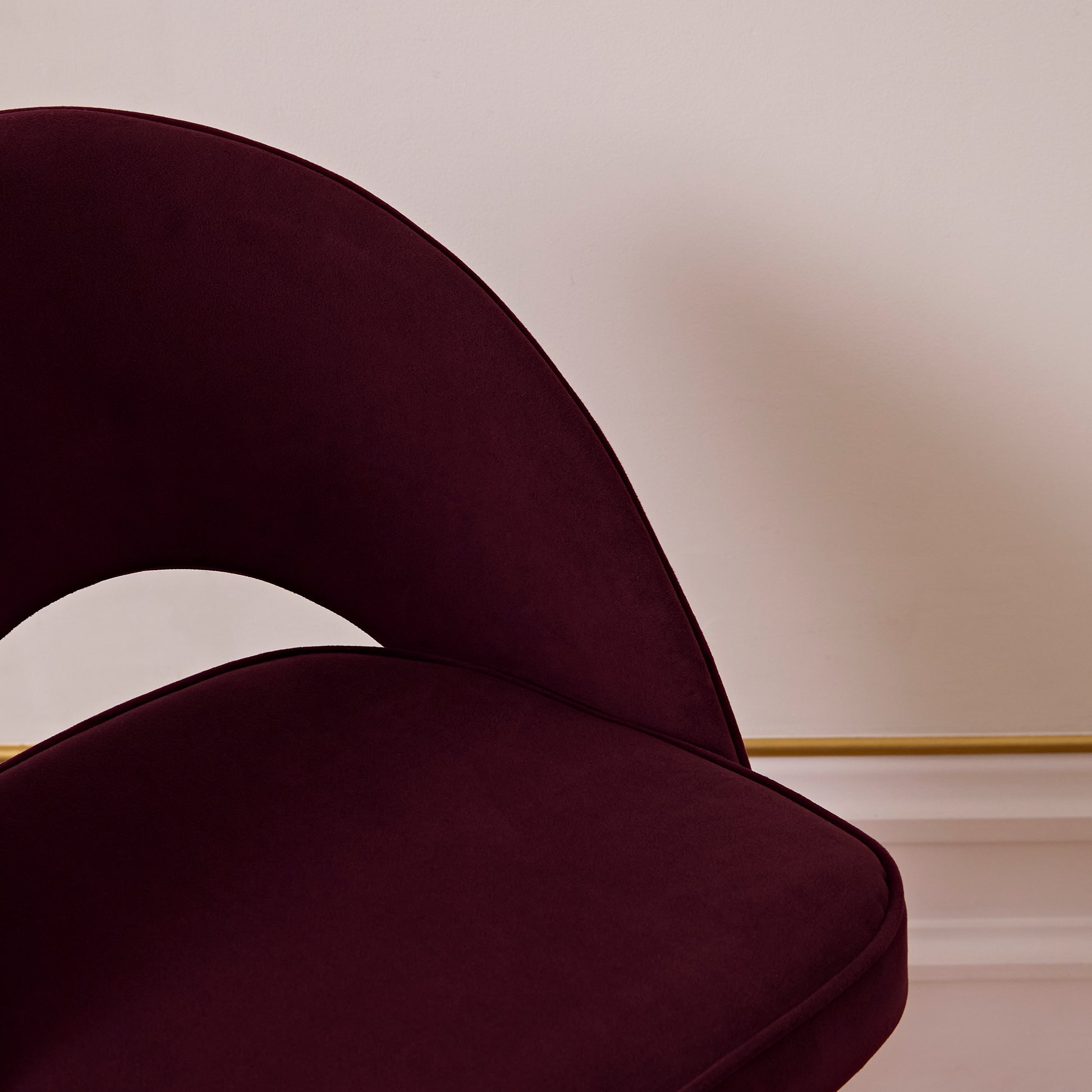 Marilyn Burgundy Red Bar Stool - Black Oak Legs - Laura James