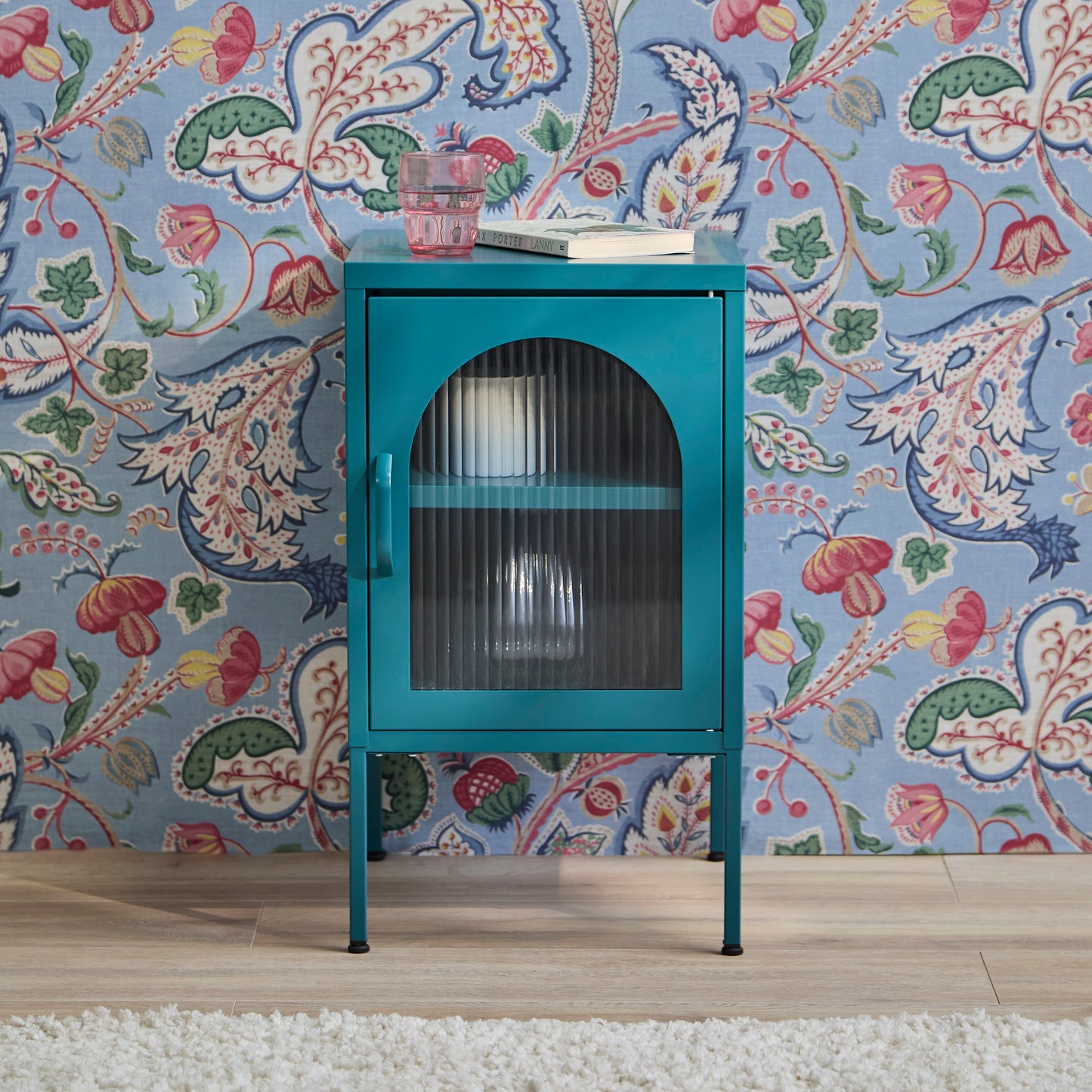 Conan Metal Bedside Table - Lagoon Teal - Laura James