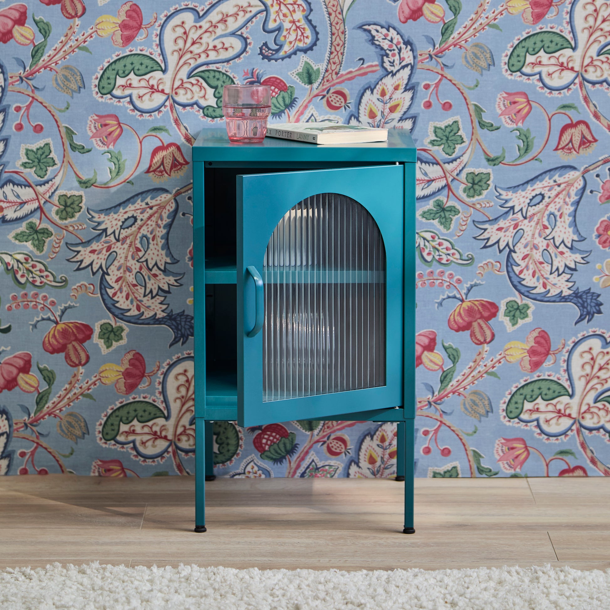 Conan Metal Bedside Table - Lagoon Teal - Laura James