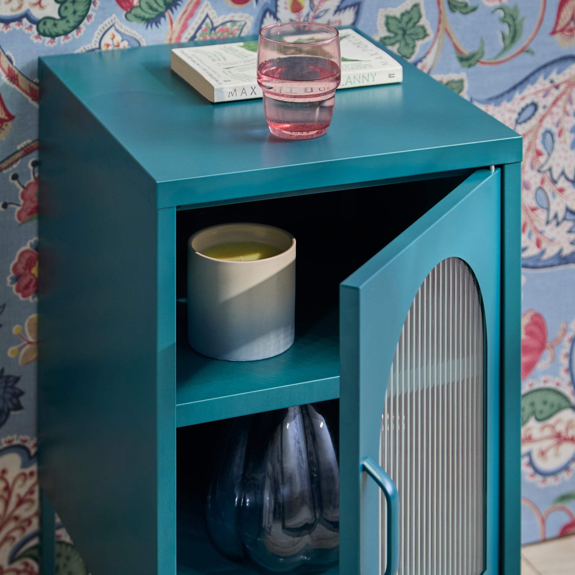 Conan Metal Bedside Table - Lagoon Teal - Laura James