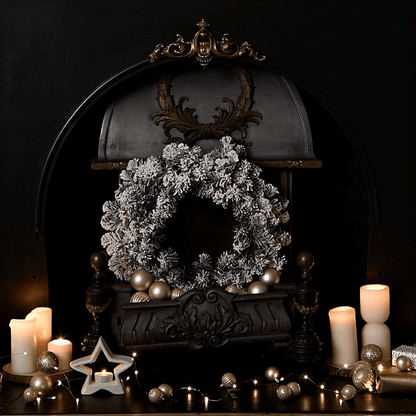 Norrbo 50cm Frosted Christmas Wreath - Laura James 