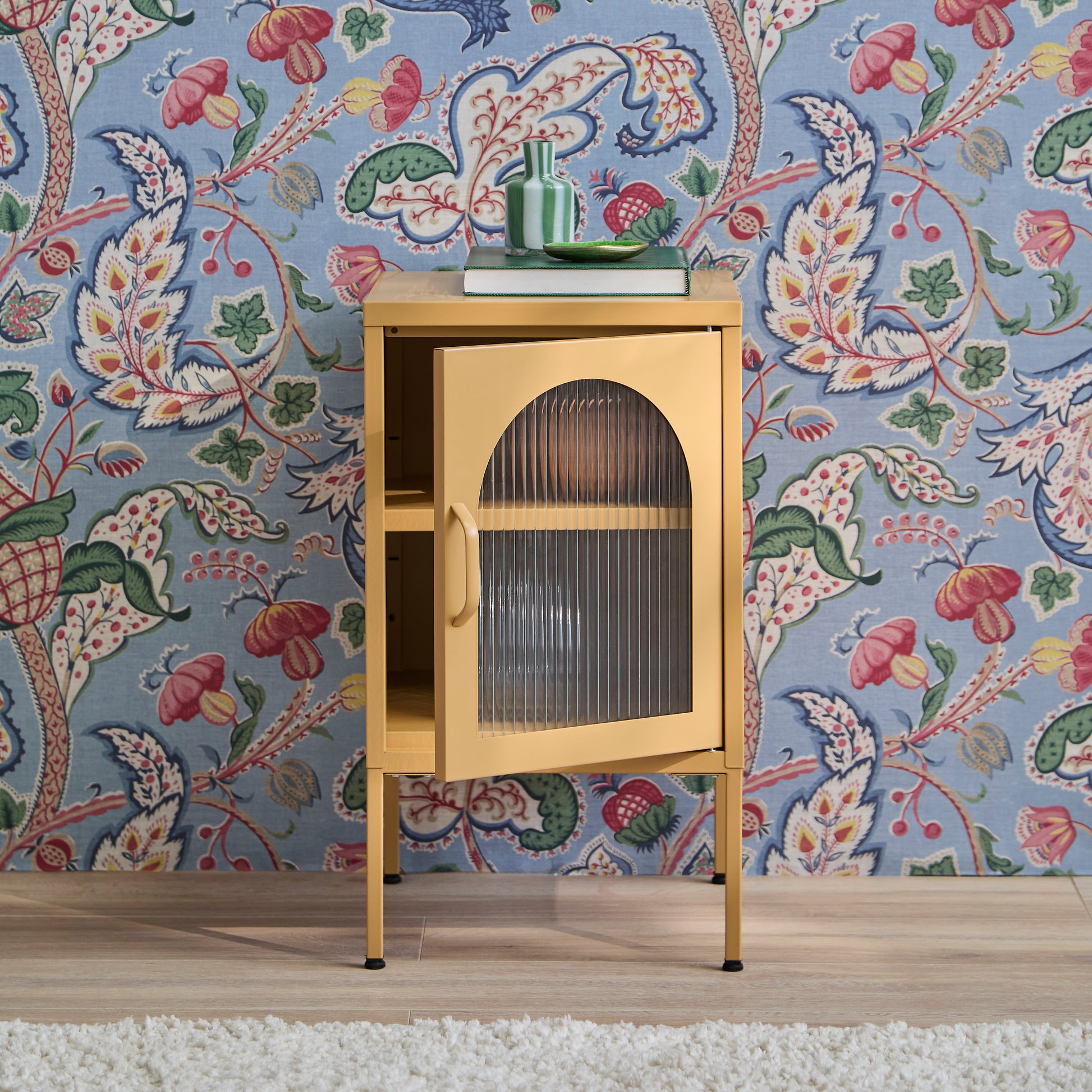 Conan Metal Bedside Table - Mustard Yellow - Laura James