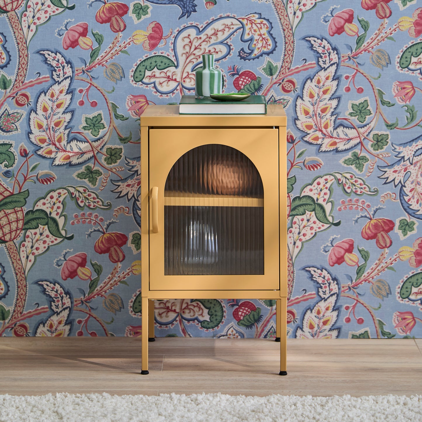 Conan Metal Bedside Table - Mustard Yellow - Laura James