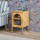 Conan Metal Bedside Table - Mustard Yellow - Laura James