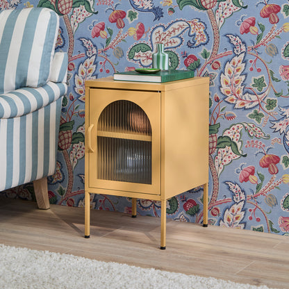 Conan Metal Bedside Table - Mustard Yellow - Laura James
