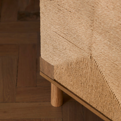 Paloma Natural Weave 3 Door Large Sideboard - Natural Oak - Laura James