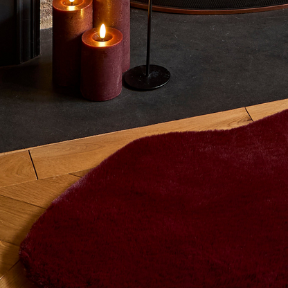 Invik 90 x 50cm Polyester Sheepskin - Burgundy Red - Laura James 