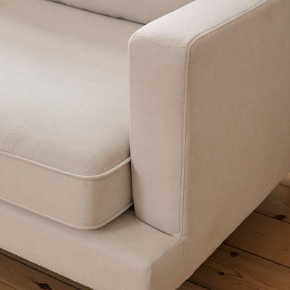 Gillian 3 Seater Large Corner Sofa - Ivory with Whitewash Legs - Laura James 