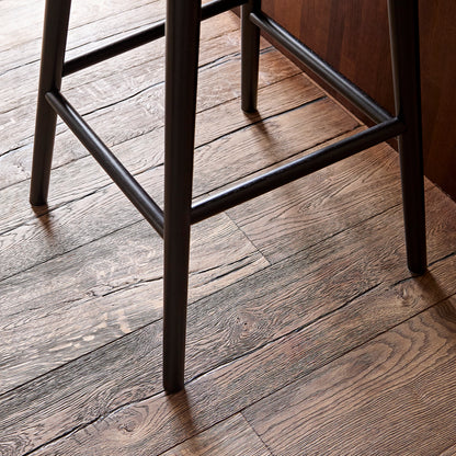 Marilyn Burgundy Red Bar Stool - Black Oak Legs - Laura James