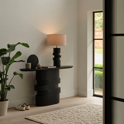 Adam 140cm Jet Black Oval Console Table - Laura James 
