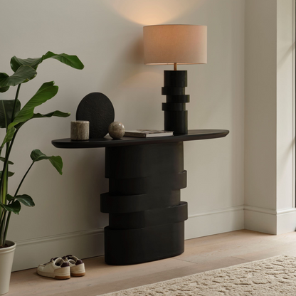 Adam 140cm Jet Black Oval Console Table