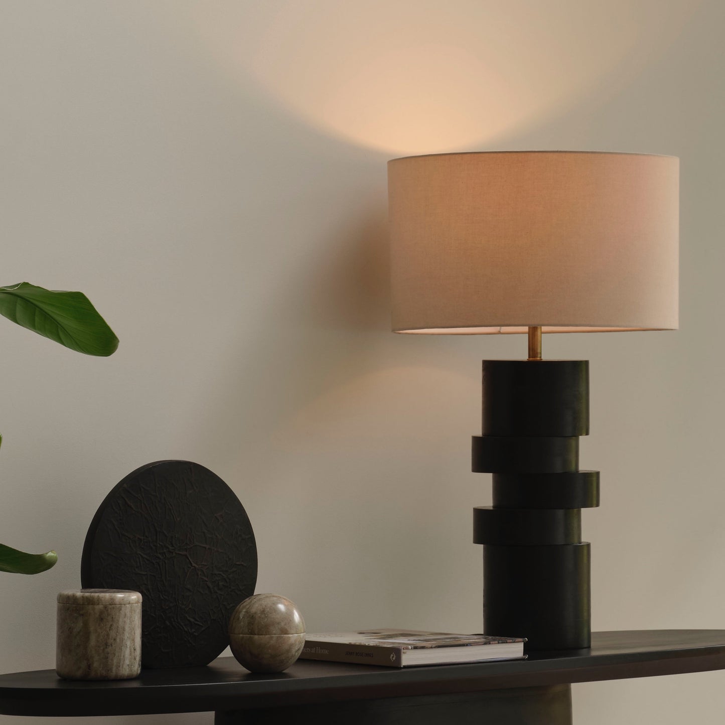 Adam 45cm Table Lamp Base - Jet Black Mango Wood - Laura James 