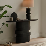 Adam 140cm Jet Black Oval Console Table