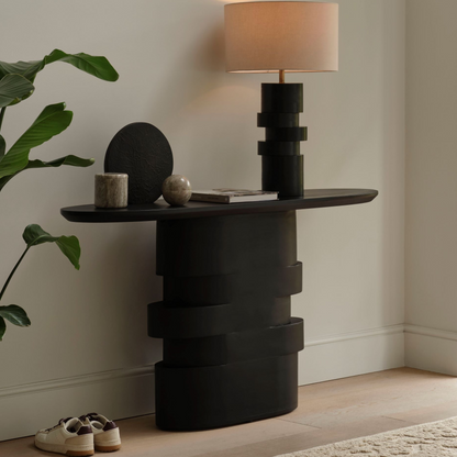 Adam 140cm Jet Black Oval Console Table