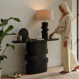 Adam 140cm Jet Black Oval Console Table