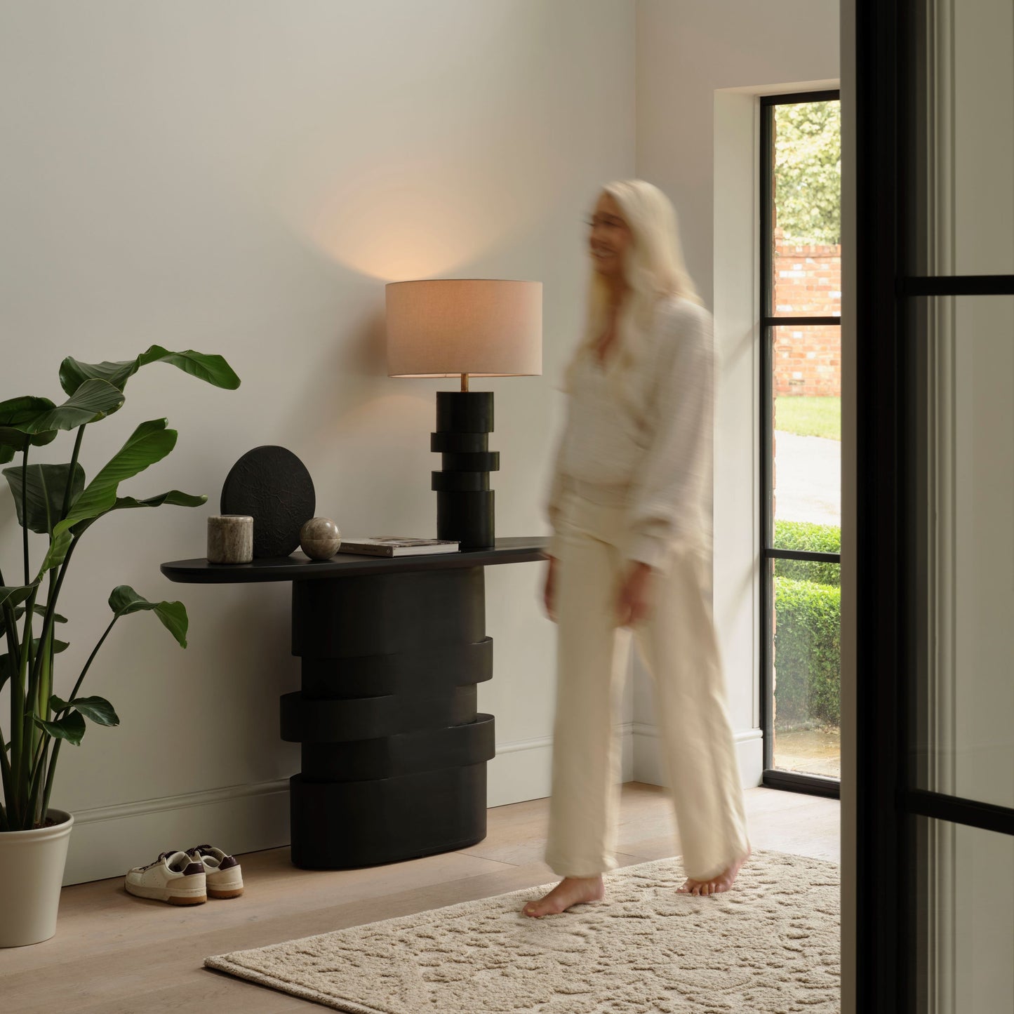 Adam 140cm Jet Black Oval Console Table - Laura James 