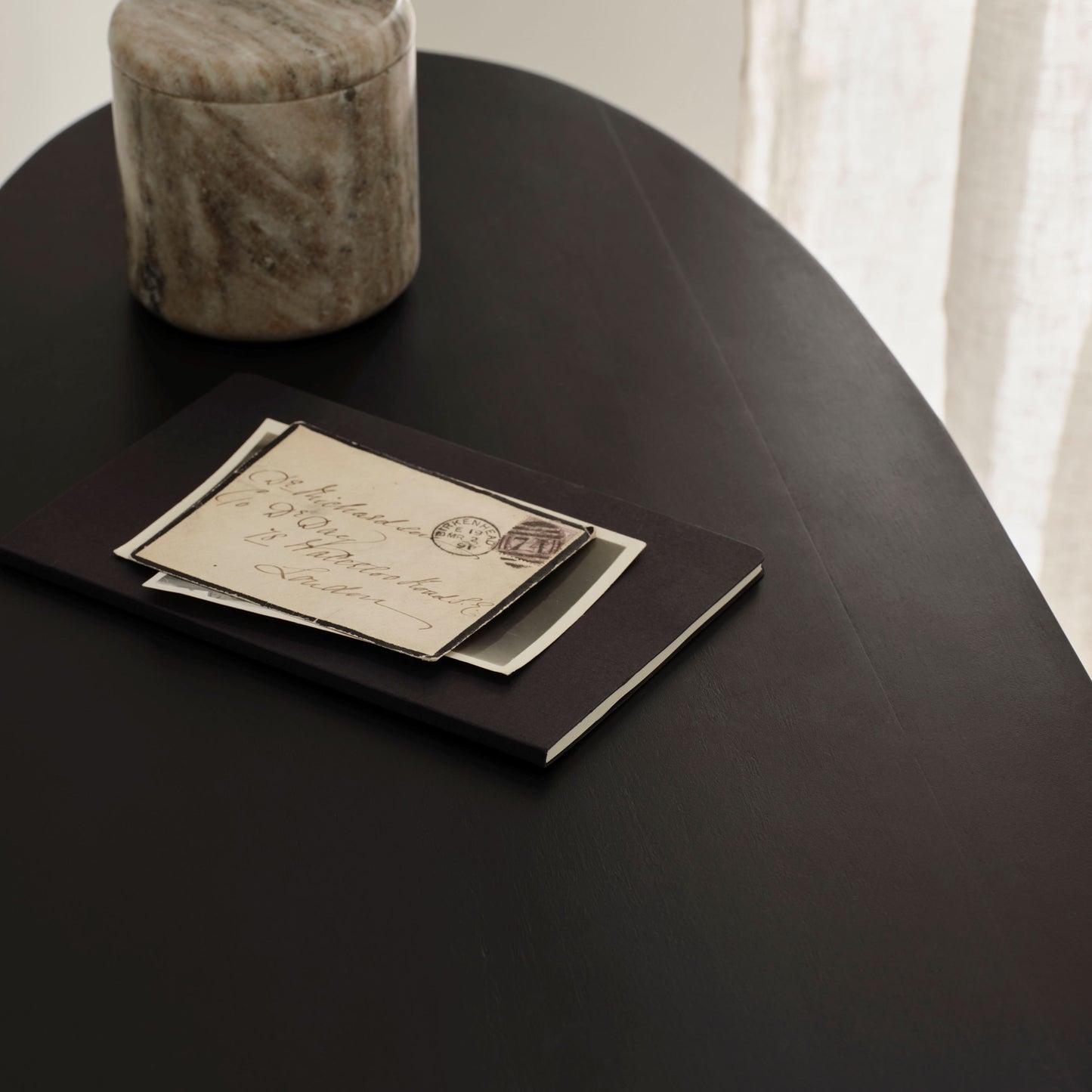 Adam 140cm Jet Black Oval Console Table - Laura James 