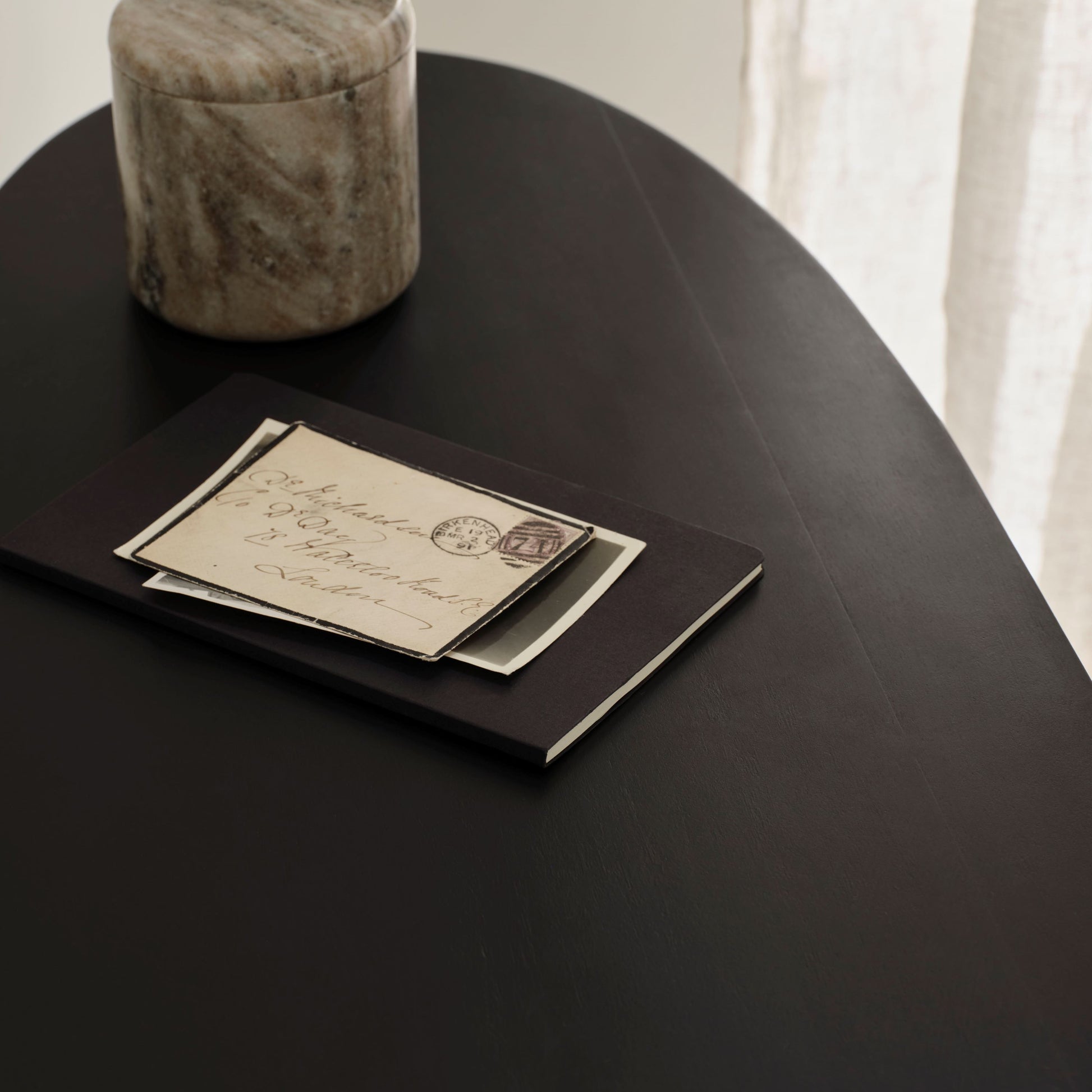 Adam 140cm Jet Black Oval Console Table - Laura James 
