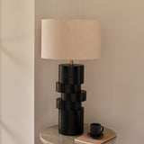 Adam 45cm Table Lamp Base - Jet Black Mango Wood - Laura James 
