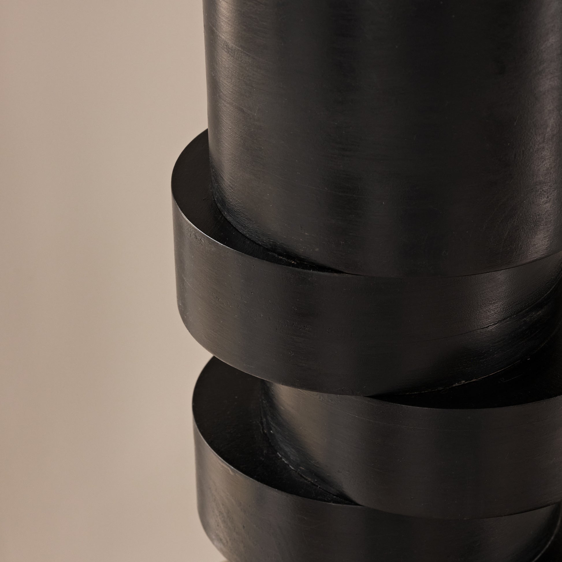Adam 45cm Table Lamp Base - Jet Black Mango Wood - Laura James 