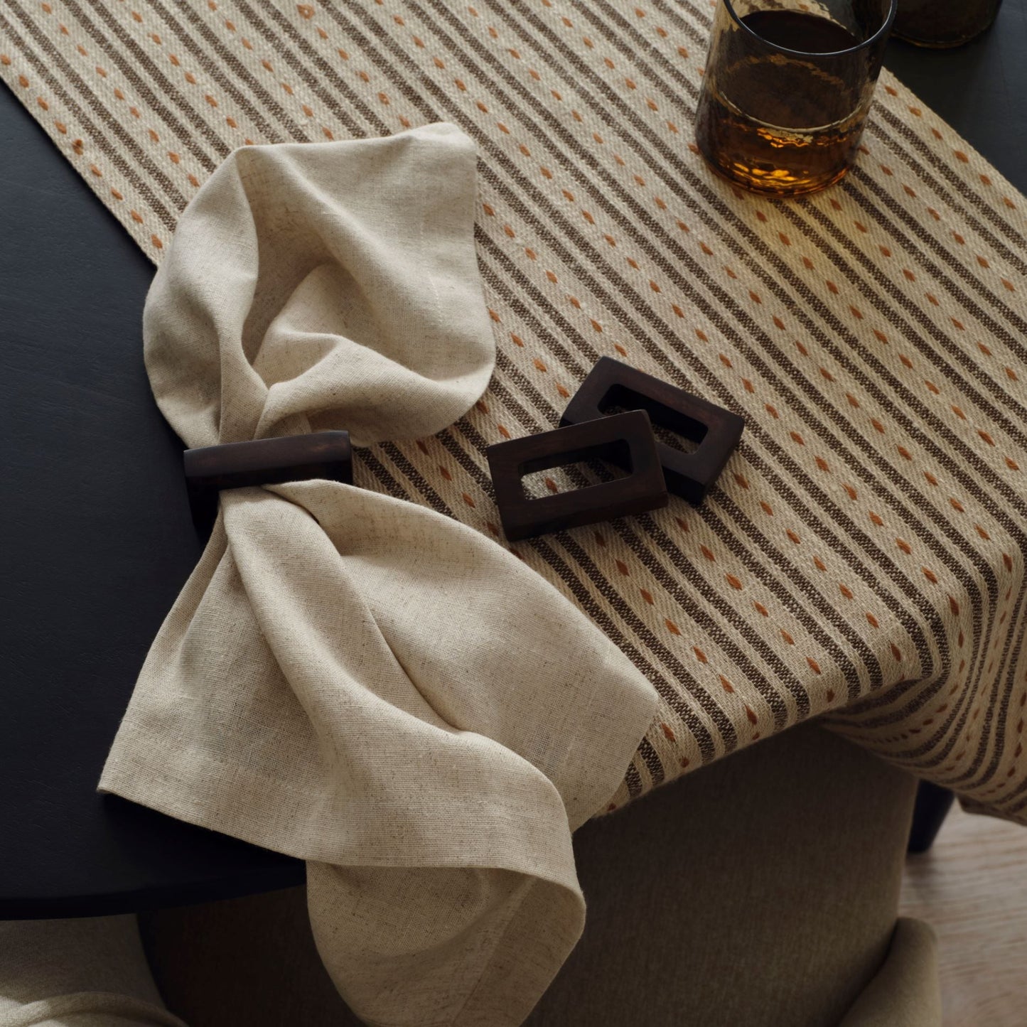 Beenham Rectangular Napkin Rings Set of 4 - Coffee Brown Mango Wood - Laura James 
