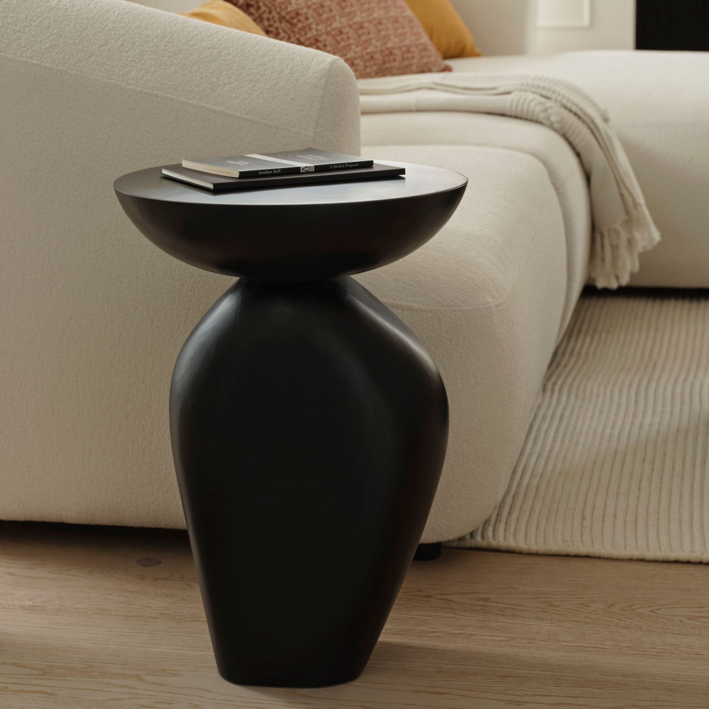 Alder 35cm Coffee Brown Mango Wood Side Table - Laura James 