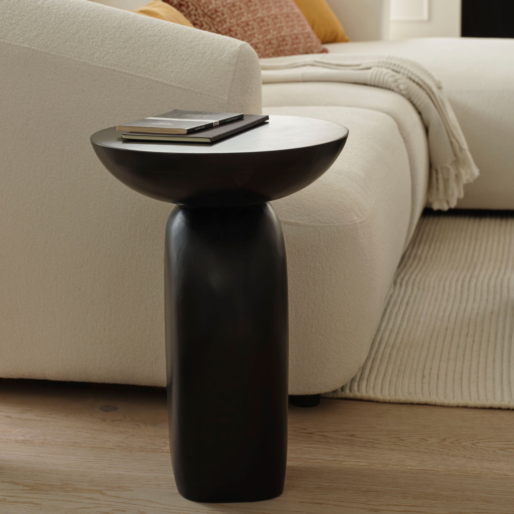 Alder 35cm Coffee Brown Mango Wood Side Table - Laura James 