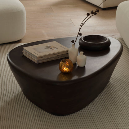 Alder 107cm Coffee Brown Mango Wood Freeform Coffee Table - Laura James 