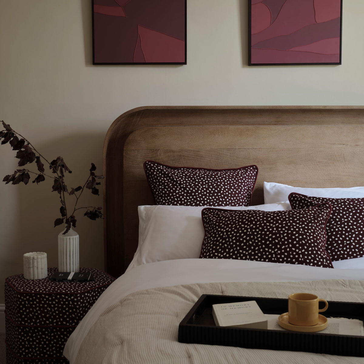 Asha Double Bed Frame - Almond Brown Mango Wood - Laura James 
