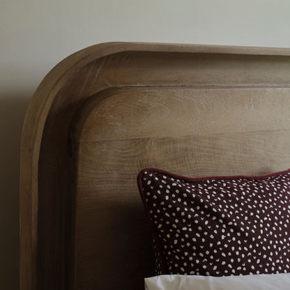 Asha Double Bed Frame - Almond Brown Mango Wood - Laura James 