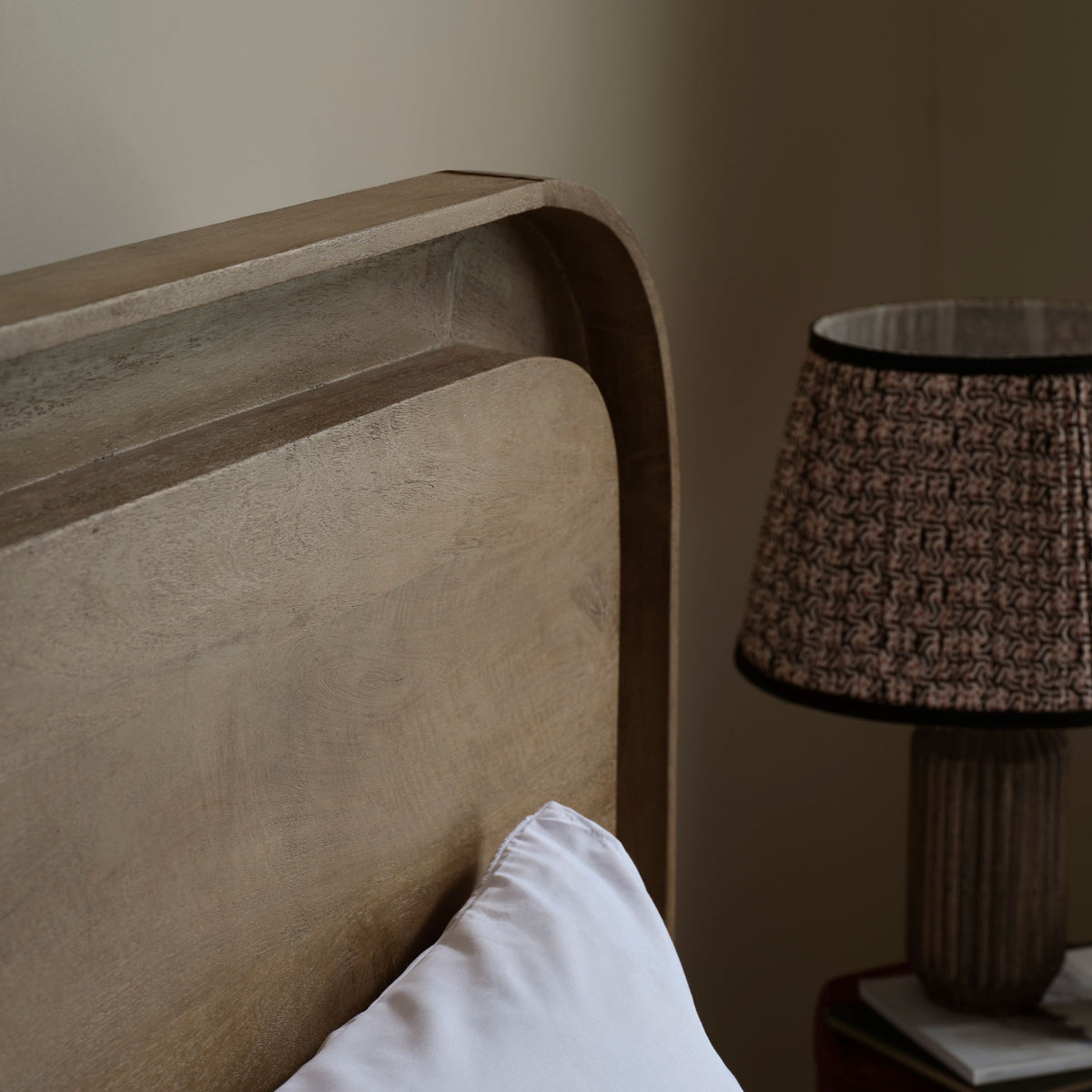 Asha Double Bed Frame - Almond Brown Mango Wood - Laura James 