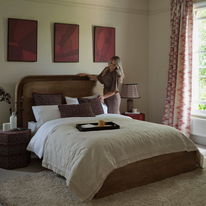 Asha Double Bed Frame - Almond Brown Mango Wood - Laura James 