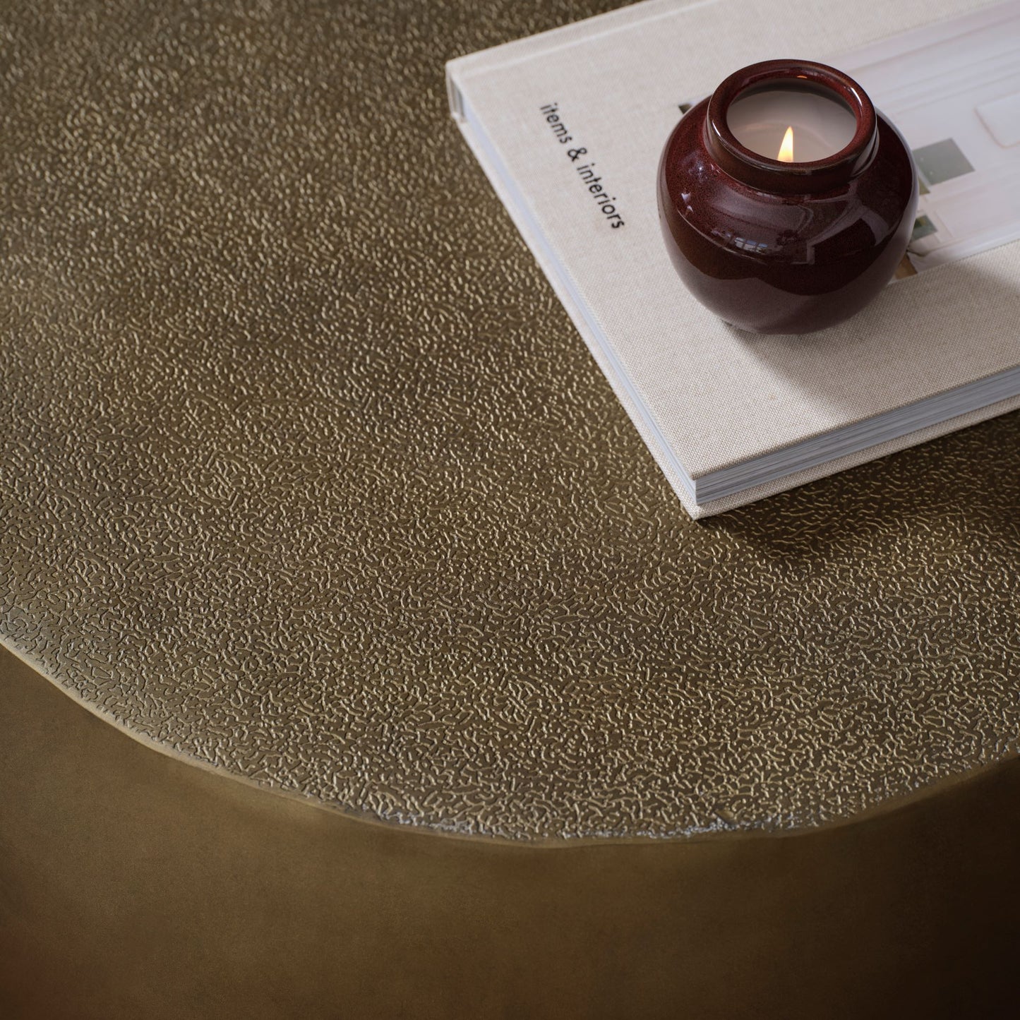 Astra 67cm Round Antique Brass Metal Coffee Table - Laura James 