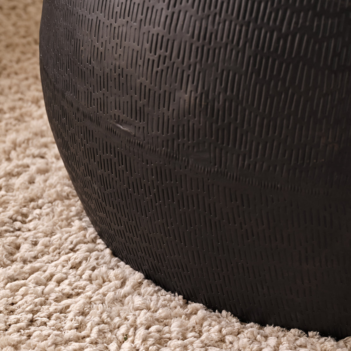 Astra 67cm Round  Black Bronze Geometric Lines Metal Coffee Table - Laura James 