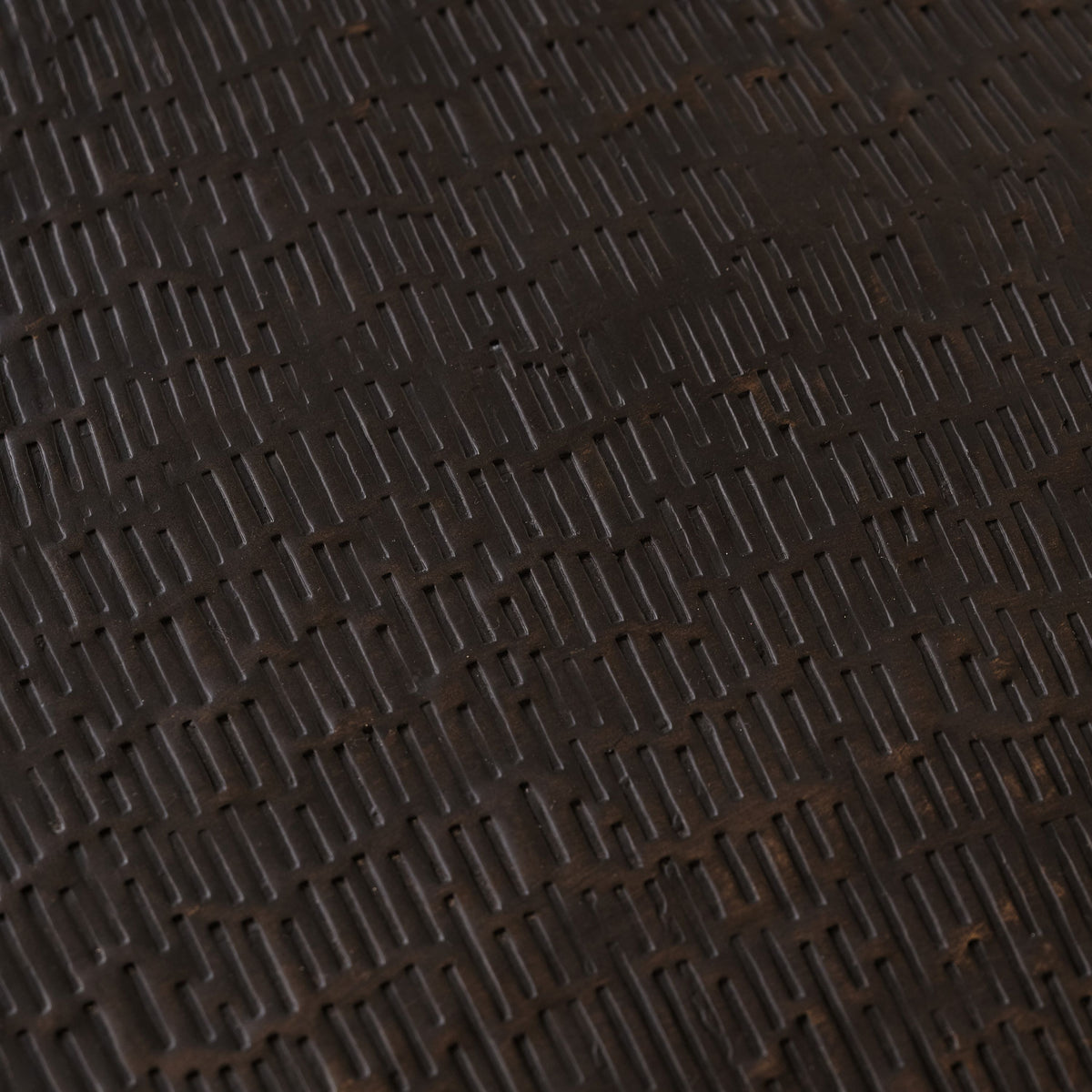 Astra 41cm Round Metal Side Table - Black Bronze Geometric Lines - Laura James 