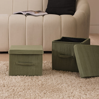 Cara 27.5cm Basket - Olive Green Geometric - Laura James 