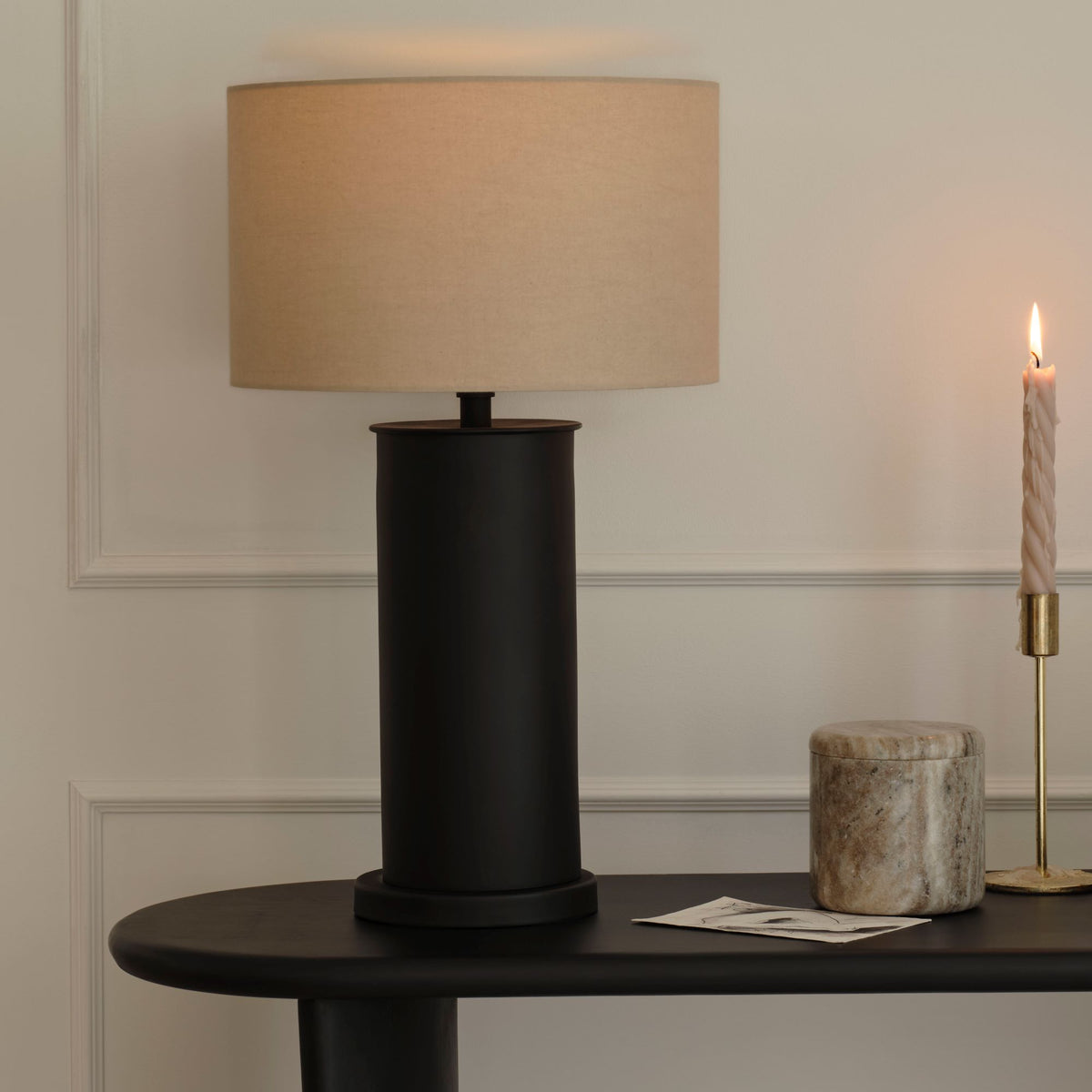 Colesdon 30cm Table Lamp Base - Matte Black - Laura James 