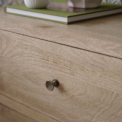 Colton 120cm 4 Drawer Chest of Drawers - Chalked Mango Wood & Travertine - Laura James 