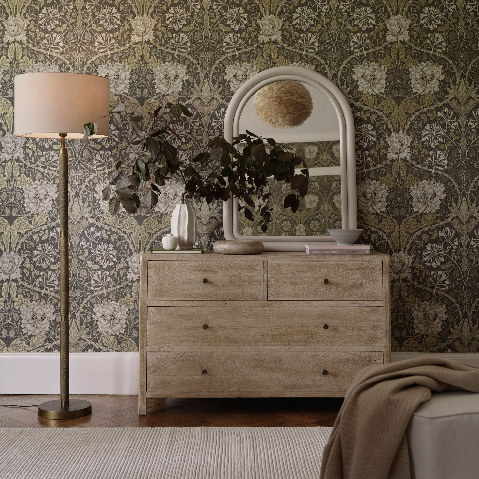 Colton 120cm 4 Drawer Chest of Drawers - Chalked Mango Wood & Travertine - Laura James 