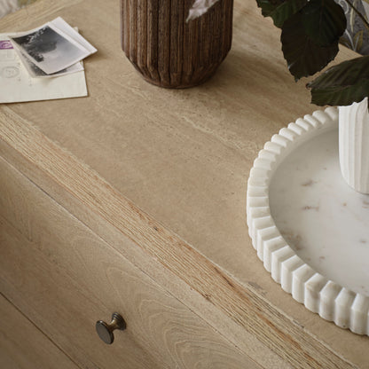 Colton 75cm 3 Drawer Chest of Drawers - Chalked Mango Wood & Travertine -Laura James 
