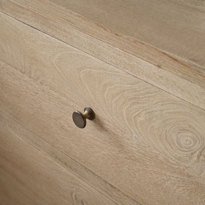 Colton 75cm 3 Drawer Chest of Drawers - Chalked Mango Wood & Travertine -Laura James 