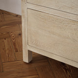 Colton 75cm 3 Drawer Chest of Drawers - Chalked Mango Wood & Travertine -Laura James 