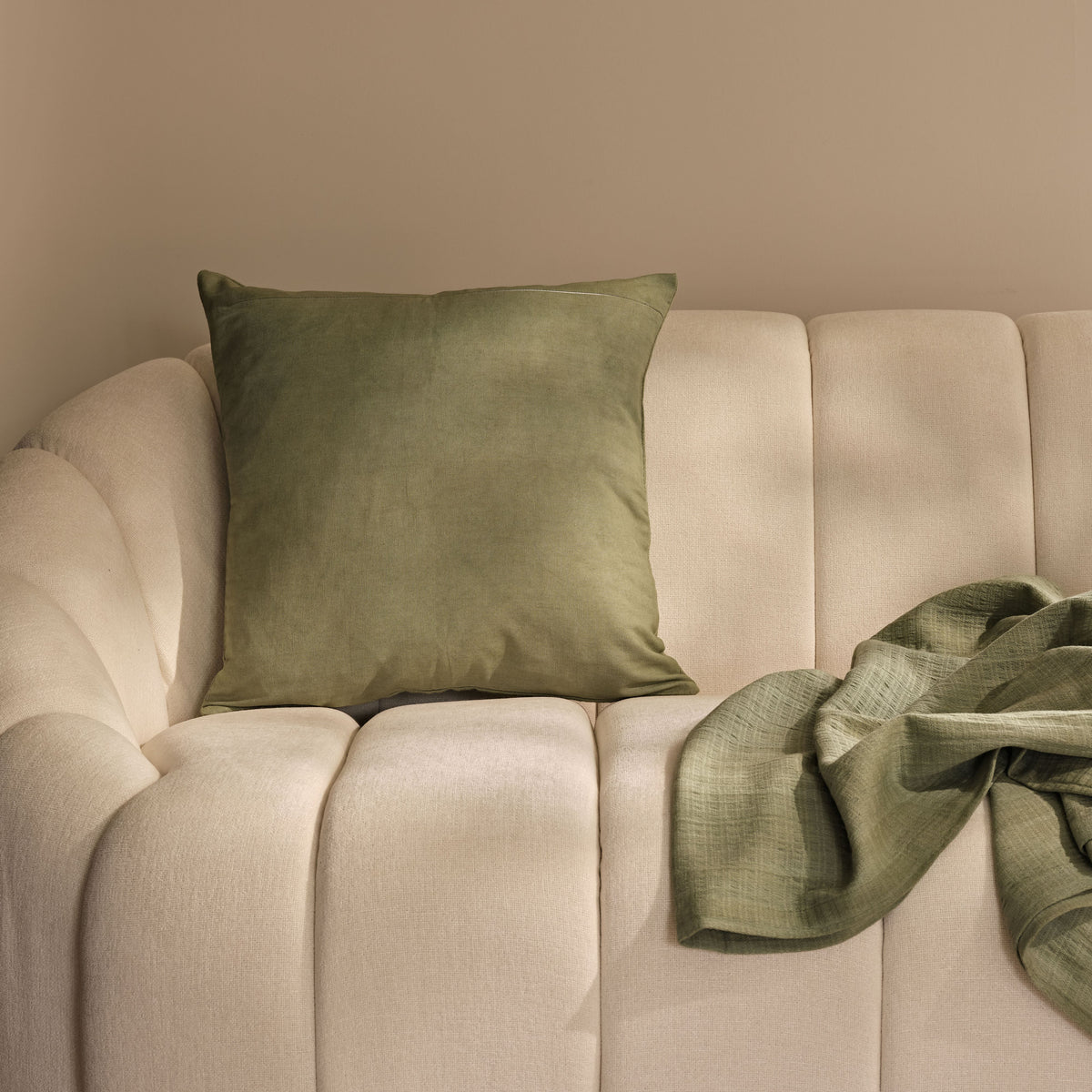 Holbeton 45x45cm Cushion Cover - Olive Green Geometric