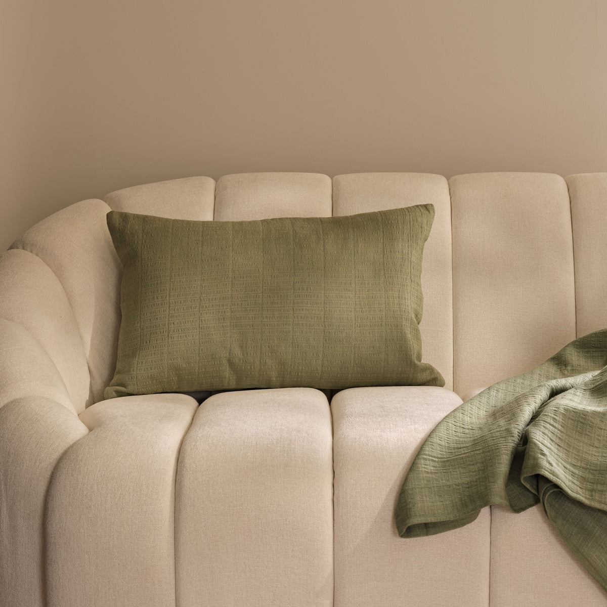 Holbeton 35x55cm Cushion Cover - Olive Green Geometric